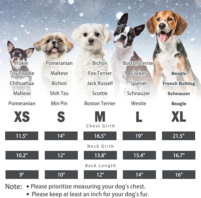 SCENEREAL Winter Dog Vest Coat with Built-in Harness, Warm Puppy Jacket for Small & Medium Dogs, Cold Weather Coat with Zipper, Fleece Puffer Vest Windproof Snow Clothes