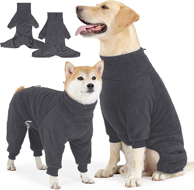 Fleece Dog Sweater for Small Medium Large Dog for Run Walk Sleep Winter Jacket & Windproof Clothes Coat XS Grey