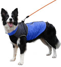 Warm Fleece Dog Coats for Large Dogs,D-Rings Waterproof Puppy Jacket for Cold Winter,Blue XXXL