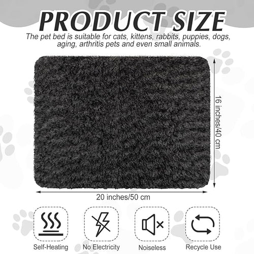 4 Pack Self Warming Cat Pads Self Heating Cat Mat Washable Homeless Dogs Thermal Pads Kennel Pad Reflects Body Heat Warm Crate Bed Mat for Indoor Outdoor Pet(Black,16 x 20 Inch)