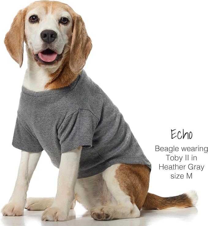 Toby II - The Perfect Tee, 3 Pack Short Sleeve Pet T-Shirt 100% Organic Cotton Tees Clothes for Small, Medium, Large Dogs, Gray Ombre, Small