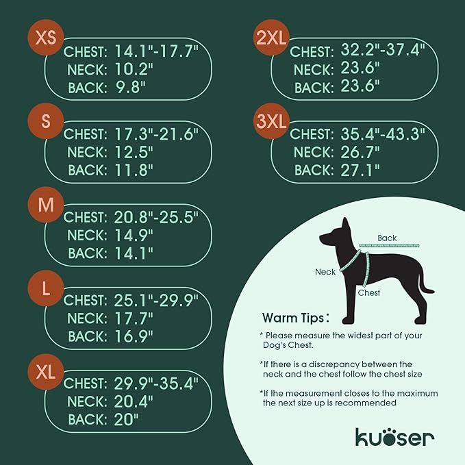 Kuoser Dog Puffer Jacket Warm Dog Coat for Small Medium Dogs, Windproof Reflective Pet Padded Vest Cold Weather Clothes Puppy Snowsuit with Hook & Loop Coats, Easy On/Off, Blue M