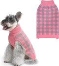 PUPTECK Dog Sweaters for Large Medium Small Dogs - Fall Classic Plaid Style Puppy Holiday Winter Coat Clothes Warm