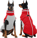Dog Jackets for Large Dogs, Large Dog Winter Coat, Pet Cold Weather Coats, XXXL Pet Jacket with D-Ring, Waterproof Coat with Back Zipper, Snowsuit Labrador German Shepherd Doberman,Red,XXXL