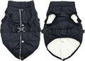 Dog Jacket with Harness,Fleece Lined Warm Puppy Coat for Winter,Soft Windproof Large Dog Vest,Black XXXL