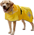 MAMORE Dog Raincoat Waterproof, Lightweight Adjustable Dog Rain Coat Hooded Poncho with Reflective Strip for Large Medium Small Dogs (Yellow, Small)