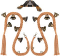 2 Pack Dog Bells for Door Potty Training, Handwoven Cotton Rope Dog Doorbell with 6 Extra Loud Bells, Adjustable Dog Door Bells for Small Medium Large Dogs to Ring to Go Outside, Brown