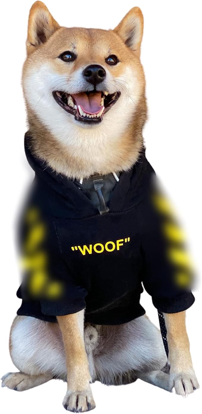ChoChoCho Stylish Dog Hoodie Dog Clothes Streetwear Cotton Sweatshirt Fashion Outfit for Dogs Cats Puppy Small Medium Large (L, Yellow)