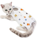 Cat Professional Surgical Recovery Suit,E-Collar Alternative for Cats Dogs,After Surgery Wear, Pajama Suit,Home Indoor Pets Clothing Football M