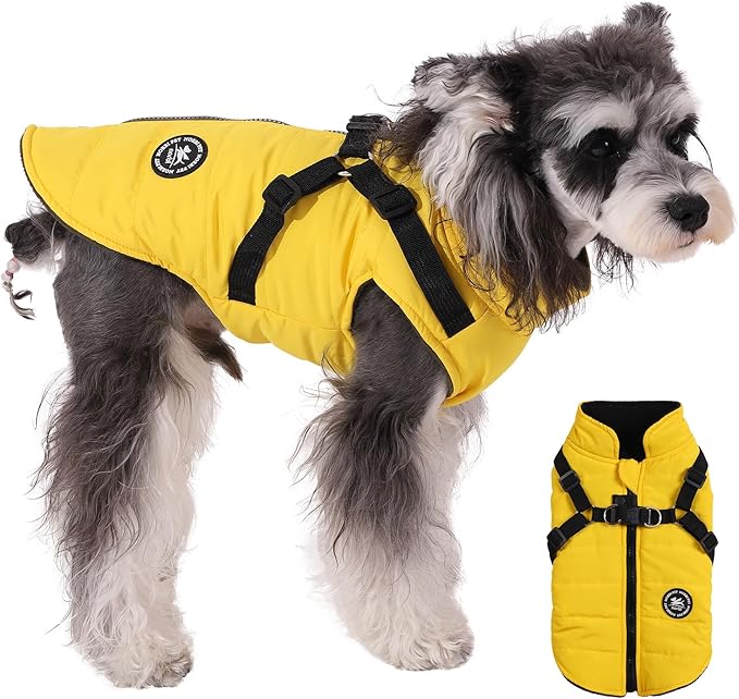 Norbi Dog Coat - Winter Jacket with Built-in Harness, Adjustable for Small to Large Dogs, Warm for Cold Weather