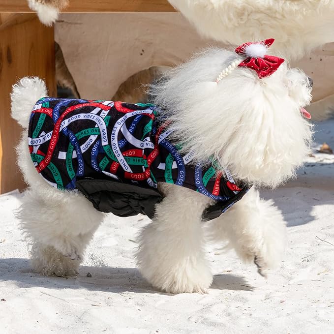 CuteBone Winter Dog Jacket, Windproof Reversible Vest with Leash Hole, Thick Winter Coat for Small, Medium & Large Dogs