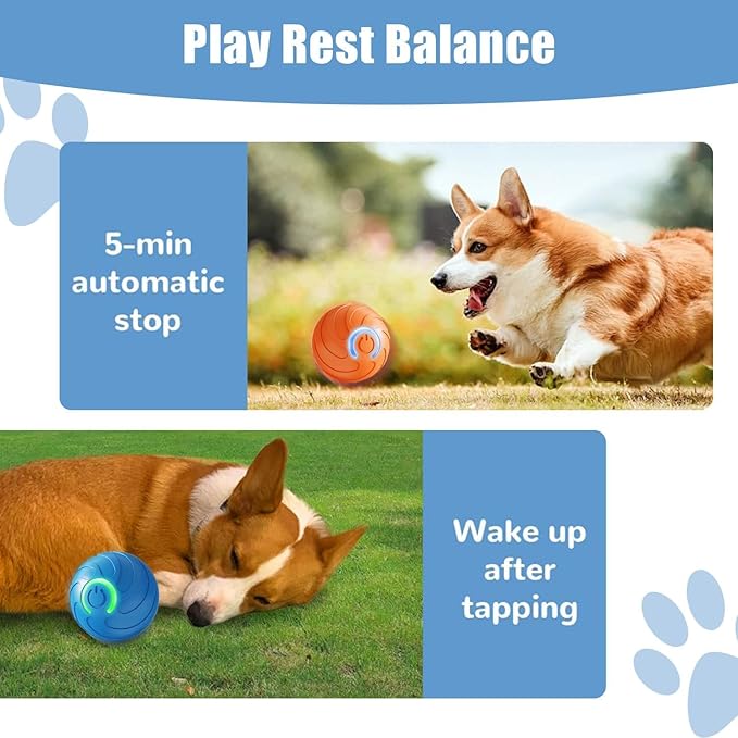 2PCS Duarspin Dog Ball, Shaky Balls Toy for Dogs, Interactive Dog BallToys, Fun Automatic MovingBall, Vibrating Ball Pet Bouncing BallToy, Duar Spin Dogs Balls That Moves on Its Own (Blue+Orange)
