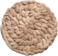 Cat Knitted Bed Mat, Extra-Soft Washable Warm Round Pads Cushions for Indoor Kittens, Cat Trees Towers, Perfect for Kneading and Sleeping (Oatmeal,Large)