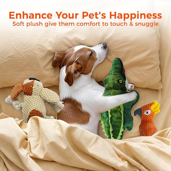 3 Pcs Dog Squeaky Toys, Squeaky Stuffed Toy for Dog, Puppy Chew Toys to Keep Them Busy Interactive Puppy Toys with Squeakers Stuffed Animal Pet Plush Toy (Green)