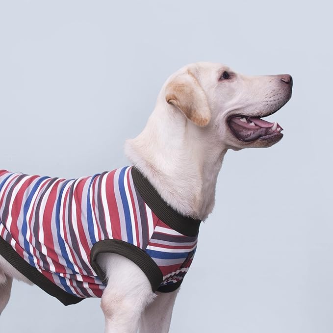 Extra Large Dog T Shirts Clothes Sleeveless Tank Top Vest for Labrador Rottweiler Great Dane, Red, 8X-Large