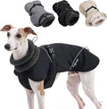 Adjustable Dog Coat with Harness Slot, Waterproof Fleece Lined Winter Jacket, Windproof Reflective Pet Vest for Cold Weather for Small Medium Large Dogs (Black, Large)