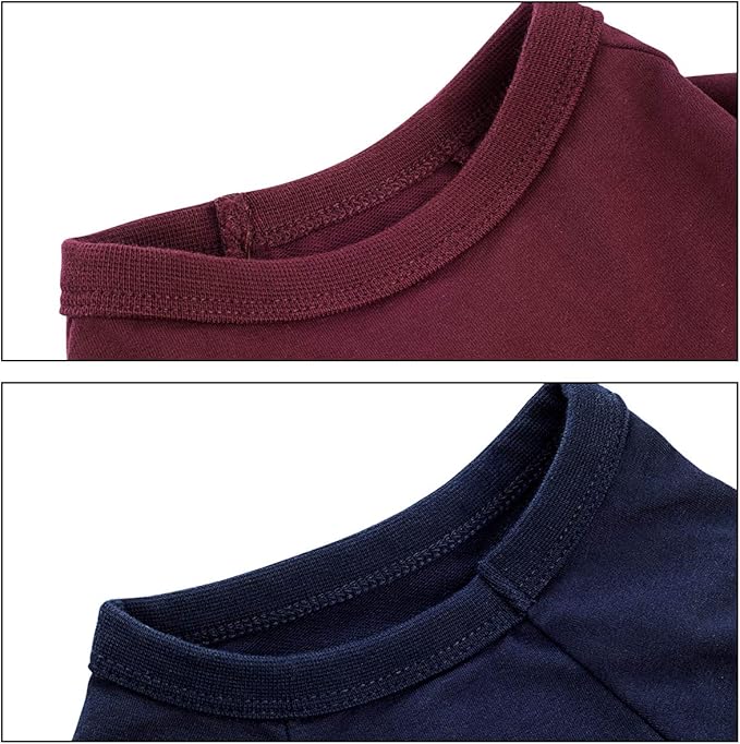 Koneseve Dog Shirts Soft Cotton Dog Clothes Stretchy T-Shirt for Small Medium Large Dogs Cat Shirt Breathable Puppy Outfit Kitten Apparel Pet Pullover Tee Blank Basic Sweatshirt 2-Pack Blue & Red XS