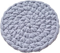 Cat Knitted Bed Mat, Extra-Soft Washable Warm Round Pads Cushions for Indoor Kittens, Cat Trees Towers, Perfect for Kneading and Sleeping (Blue-Grey,Medium)