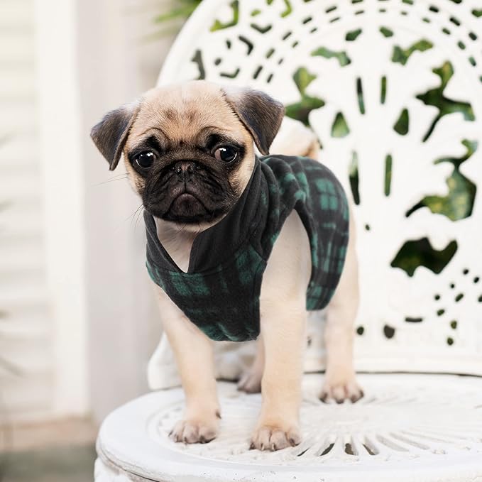 Weewooday 4 Pieces Winter Fabric Dog Sweater with Leash Ring Fleece Vest Dog Pullover Jacket Warm Pet Dogs Clothes for Puppy Small Dogs Cat Chihuahua Boy (Mix Pattern, L)