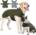 HEYWEAN Dog Winter Coat - Waterproof Windproof Reflective Vest for Medium & Large Breeds Adjustable Warm FleeceLined Jacket with Magic Tape & D-Ring for Leash Cold Weather Apparel (Green, XX-Large)