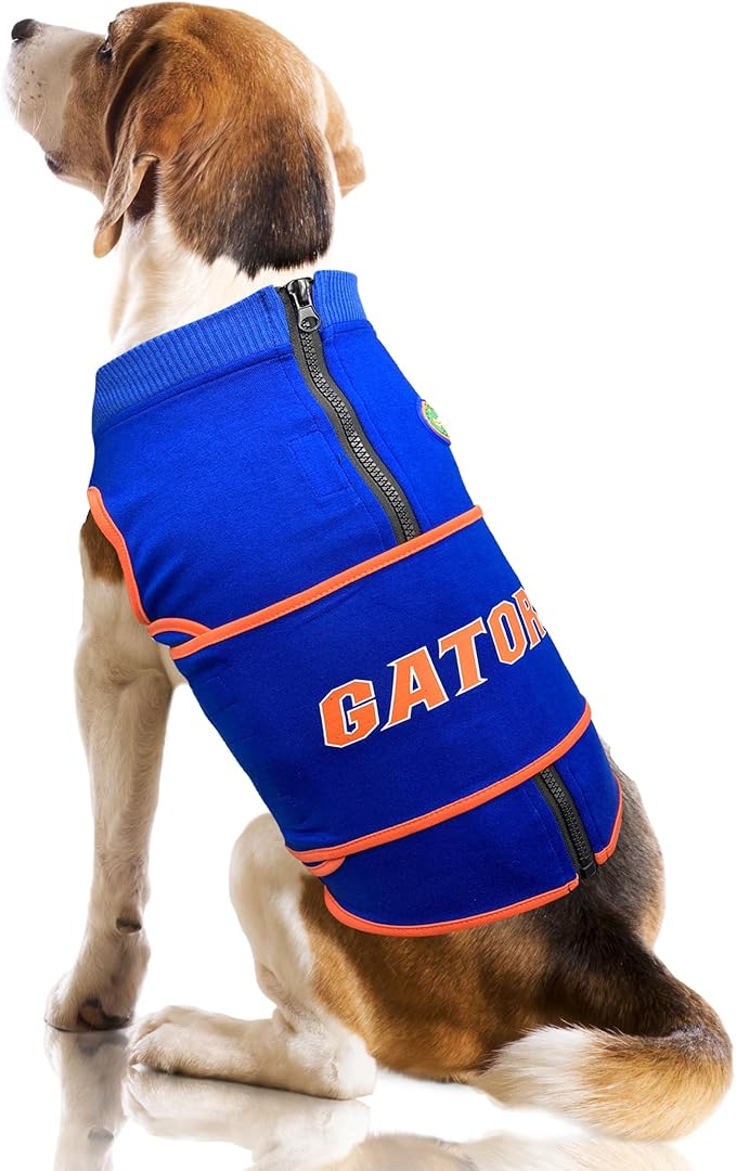 NCAA Florida Gators Dog Anxiety Shirt Calming Soothing Vest, for Dogs & Cats with Anxiety, Fears, Fireworks, Loud Noises, Dark, Lonely Keeps Dogs Calm & Feeling Safe, Relaxing Jacket, X-Small