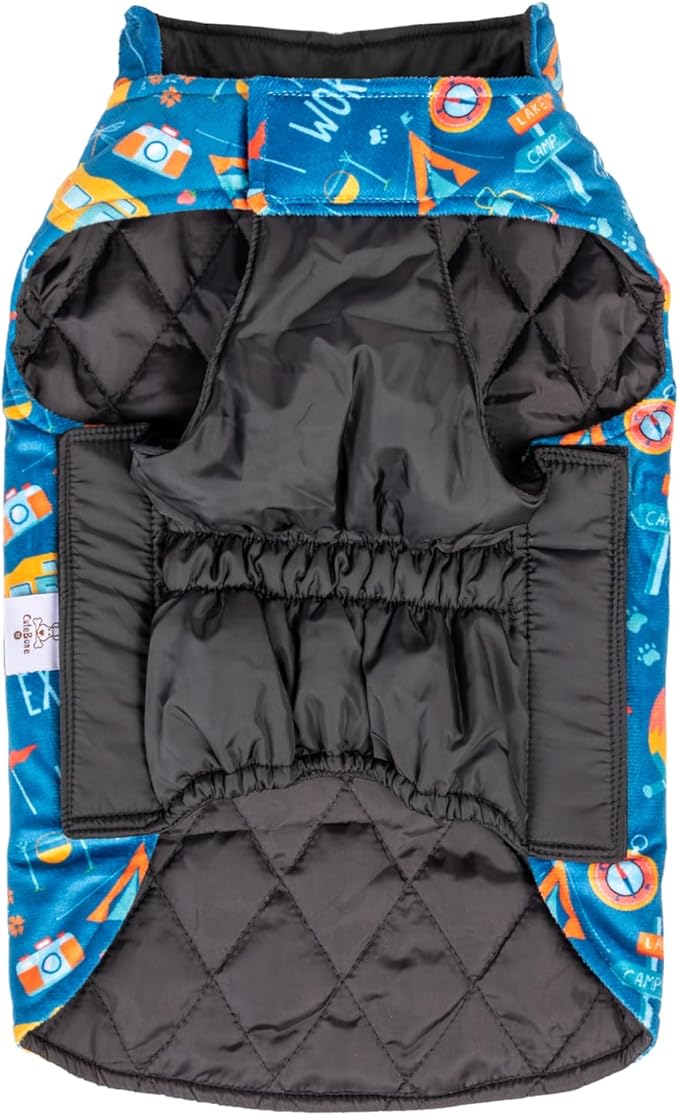 CuteBone Winter Dog Coat - Waterproof Windproof Reversible Vest, Thick Adjustable Cold Weather Jacket for Small Medium Large Dogs, Soft With Leash Hole
