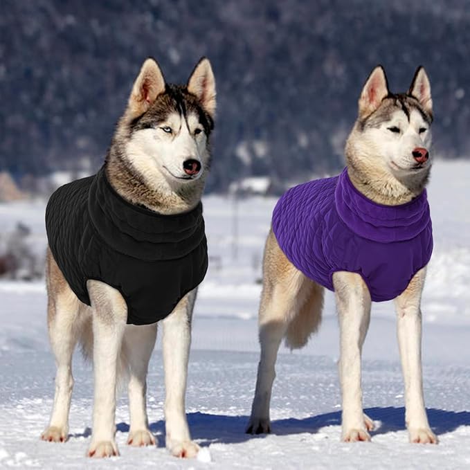 Kuoser Small Dog Jacket | Fleece-Lined Cold Weather Gear for Yorkies Chihuahua | Reflective Edges Guard Mini Breeds on Night Walks, Quick-Dry Fabric, Black S