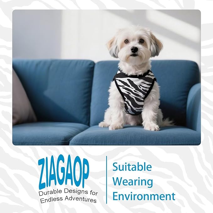 Adorable Zebra Print Dog Shirts – Lightweight, Cozy Outfit for Small to Medium Dogs, Soft & Snuggly Pet Wear for Everyday Comfort and Cuteness.Black L
