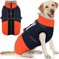 AOFITEE Dog Coat for Large Dogs, Waterproof Dog Winter Jacket with Built in Harness, Warm Turtleneck Cold Weather Coats Large, Reflective Fleece Lined Snow Jacket for French Bulldog, Boston Terrier, L
