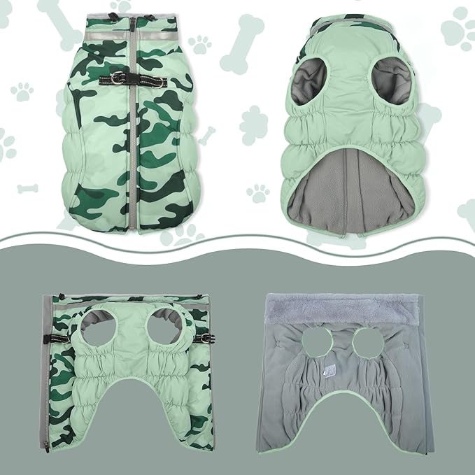 Lelepet Warm Dog Winter Coat Dog Coats for Small Dogs Waterproof Dogs Jacket with Harness Built in Reflective Cold Weather Coats Windproof Zip-Up Winter Fleece Vest Snowsuit Yorkie Shih Tzu S