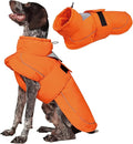 Kuoser Dog Jacket, Dog Coats for Large Dogs, Winter Waterproof Big Doggie Vest, Reflective Dogs Cold Weather Coat, Windproof Turtleneck Pet Puffer Jacket Snowsuit Clothes with Harness Hole