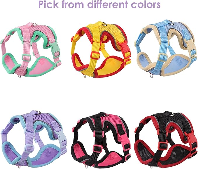 Cat Harness and Leash Set for Walking – Escape-Proof Reflective Vest for Cats and Small Dogs, Adjustable Soft Air Mesh with Pressure-Reducing Design, 4.92ft (Light Brown & Blue, XL)
