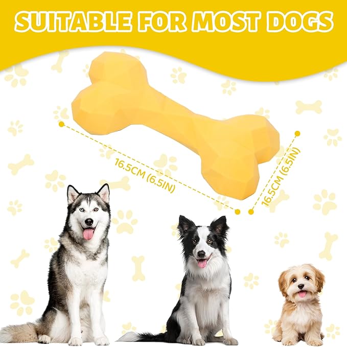 3 Pack Tough Dog Chew Toys for Medium and Large Breeds Cute Sturdy Dog Toys for Aggressive Chewers Bones Toy for Super Chewers Long Lasting Teeth Cleaning