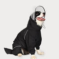 Dog Raincoat for Medium Large Dogs,rain Jacket Coat, Full Leg Coverage Waterproof Rain Suit with Detachable Hood & Tail, Reflective Strips, Snag-Free Top Zipper (Black for Girl, X-Large)