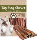 Top Dog Chews - Thick 12 Inch Bully Sticks, 100% Natural Beef, Free Range, Grass Fed, High Protein, Supports Dental Health & Easily Digestible, Dog Treat, 10 Pack