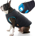 Gooby Padded Vest Dog Jacket - Solid Black, Medium - Warm Zip Up Vest Fleece Jacket with Dual D Ring Leash Water Resistant for Small to Medium Dogs