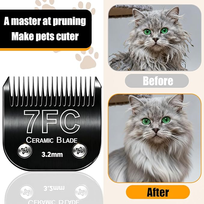 Dog Grooming Clipper Blades Replacement Compatible with Andis Dog Clippers,Most OsterA5, Wahl KM Series Pet Clippers (Black(3FC+4FC+5FC+7FC))
