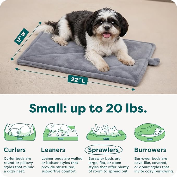 Furhaven ThermaNAP Self-Warming Cat Bed for Indoor Cats & Small Dogs, Washable & Reflects Body Heat - Quilted Faux Fur Reflective Bed Mat - Gray, Small