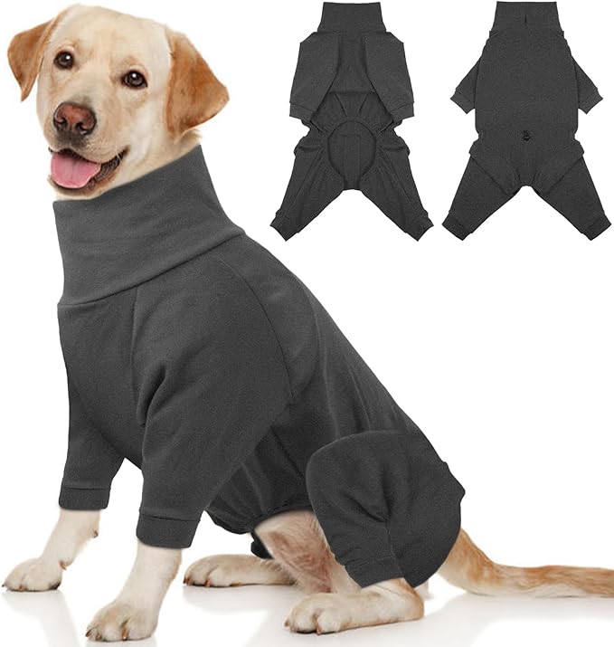 Dog Winter Coat Soft Fleece Pullover Pajamas, Fullbody Dog Cold Weather Jacket, Warm Pullover Doggie Winter Thermal 4-Legged Onesie Jumpsuit,High Collar Snowsuit Sweater for Dogs