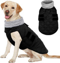 Kuoser Dog Jacket, Winter Dog Coats for Medium Dogs, Cold Weather Coats Pet Clothes, Doggie Snow Jacket for Frech Bulldog, Boston Terrier, Black L