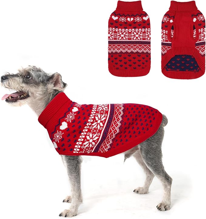SCENEREAL Dog Sweaters for Small Dogs - Soft, Warm Turtleneck Small Dog Sweater, Ugly Knit Dog Christmas Outfits for Dachshund, Chihuahua, Pug, Yorkie,Winter Pet Clothes Girl Boy, XS