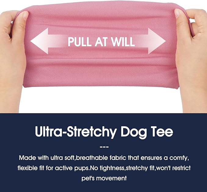 IECOii 2 Pack Dog T-Shirts for Small Dogs,Breathable & Lightweight Fabric for Hot Weather,Stretchy Pet Tank Top Sleeveless Vest for Summer Outdoor Sun Protection,Cat,Chihuahua Clothes,Pink+Stripes,M