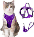 Cat Harness and Leash Set for Walking Escape Proof for Small Large cat Kitten Harness with ID tag Pocket (Purple,XXS)