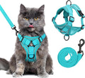 Escape Proof Cat Harness and Leash Set for All Types of Cats - Adjustable Reflective Soft Mesh Vest with 4 Buckles, Breathable Walking Harness for Kittens to XL Cats
