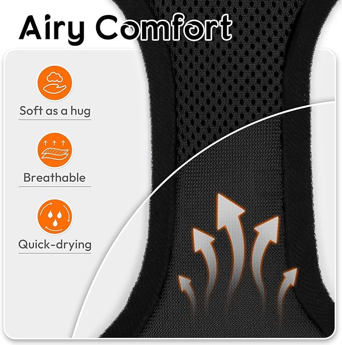 Dooradar Cat Harness and Leash Set, Escape Proof Safe Adjustable Kitten Vest Harnesses for Walking, Easy Control Soft Breathable Mesh Jacket with Reflective Strips for Cats, Black, XXS