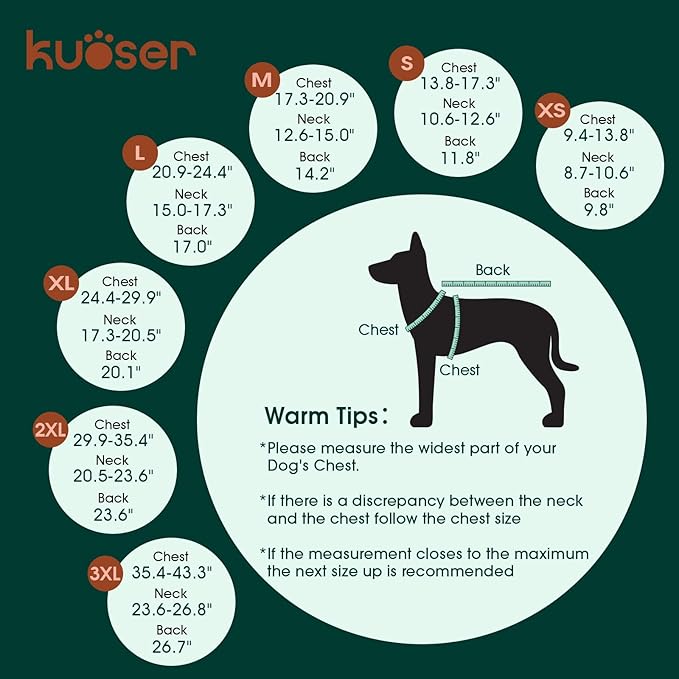 Kuoser Dog Winter Coat, Reversible Waterproof Dog Jacket with Reflective Strip, Warm Dogs Fleece Vest Adjustable Doggy Cold Weather Clothes Plaid Christmas Outfit Pet Apparel for Medium Dogs, Red M