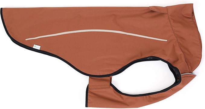 Mile High Life Dog Raincoat, Adjustable Waterproof Reflective Rain Jacket for Small Medium Large Dogs, Lightweight Breathable Pet Rain Coat with Leash Hole(Brown,M Chest 26-32")