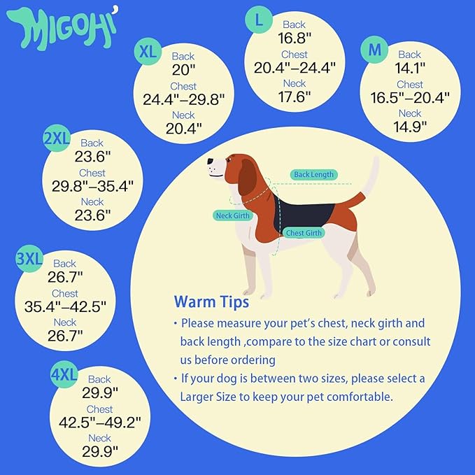 MIGOHI Dog Winter Jacket,Dog Coat Waterproof,4XL Winter Snow Coat with Fleece Lining for Large Dogs Boys Girls,Snowproof Pet Jacket,Great Dane,Mastiff,Red