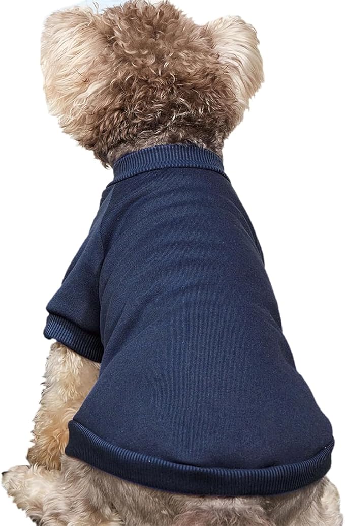 Puppy Sweater for Small Dogs Clothes Warm Winter Cat Clothe Pet Sweatshirt Knitwear Doggie Kitten Clothing (XX-Small, Navy)