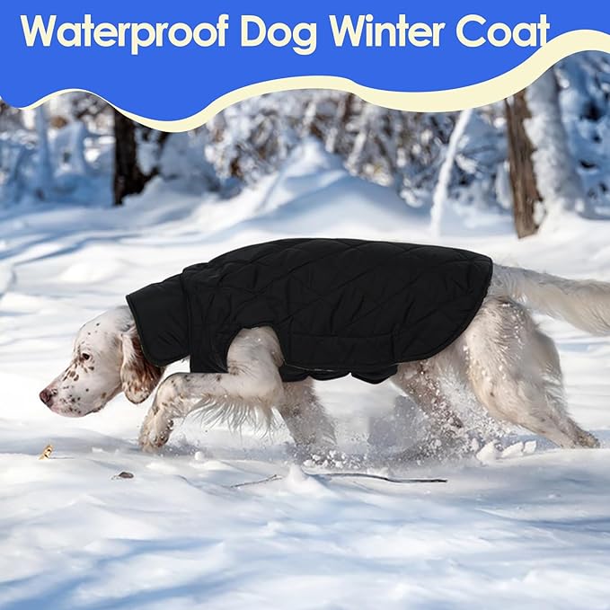 MIGOHI Dog Coat, Windproof Waterproof Reversible Jacket for Winter, British Style Plaid Warm Vest with Harness Hole, Small Medium Large Dogs, Cold Weather Coats, Red, XXL